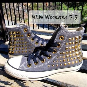 RARE NEW Converse All Star Studded high top Women 5.5